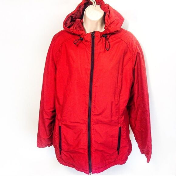 Eddie Bauer Red Windbreaker Winter Jacket Sz L - Picture 12 of 12